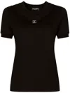 Dolce & Gabbana Lace-trim Short-sleeve T-shirt In Black
