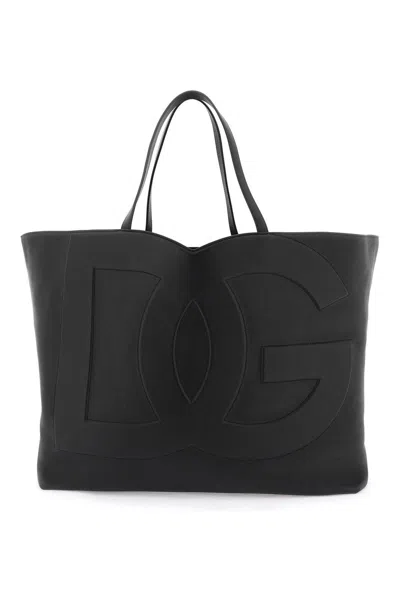 Dolce & Gabbana Dg Logo Large Tote Bag In Black