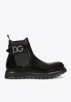 Dolce & Gabbana Black Brushed Calfskin Ankle Boots With Extra-light Sole In Black
