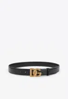 Dolce & Gabbana Adjustable Loop Stitched Belt In Black