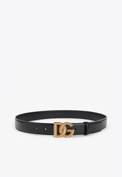 Dolce & Gabbana Dg Logo Leather Belt