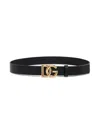 Dolce & Gabbana Black Belt With Buckle Closure And Interwoven Design In Leather Man In Black