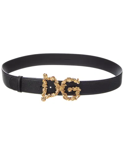 Dolce & Gabbana Dg Logo Leather Belt In Pattern
