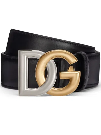 DOLCE & GABBANA DG-LOGO LEATHER BELT