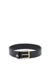 Dolce & Gabbana Calfskin Belt With Lettering In Black