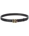 Dolce & Gabbana Dg Logo Leather Belt In Black