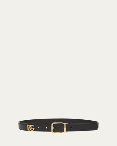 DOLCE & GABBANA DG LOGO LEATHER BELT