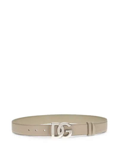 Dolce & Gabbana Beige Calf Leather Bos Taurus Regular Belt