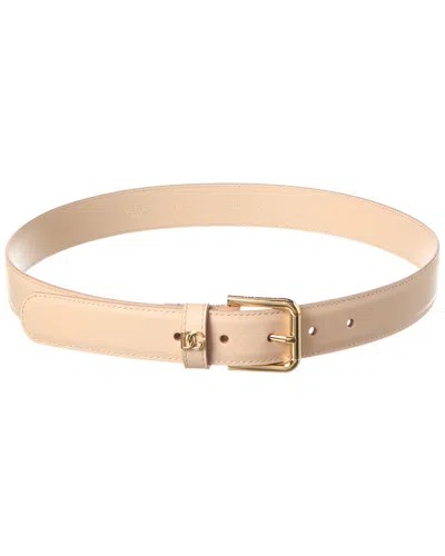 Dolce & Gabbana Dg Logo Leather Belt In Pink