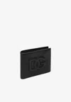 Dolce & Gabbana Dg Logo Leather Bi-fold Wallet In Black