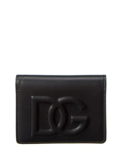 Dolce & Gabbana Calfskin Wallet With Dg Logo In Black