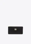 Dolce & Gabbana Dg Logo Leather Cardholder In Black