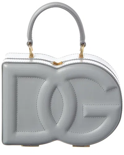 Dolce & Gabbana Dg Logo Leather Clutch In Gray