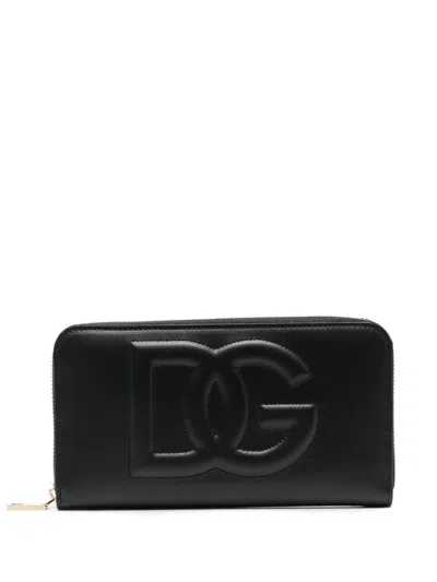 Dolce & Gabbana Logo Leather Continental Wallet In Black