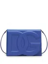 Dolce & Gabbana Calfskin Dg Logo Crossbody Bag In Blue