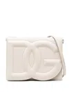 Dolce & Gabbana Dg Logo Leather Crossbody Bag In Beige