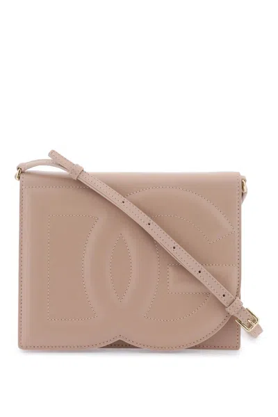 Dolce & Gabbana Logo Leather Shoulder Bag In Brown