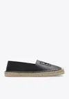 Dolce & Gabbana Logo-embossed Leather Espadrilles In Black