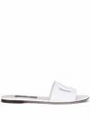Dolce & Gabbana Dg Millennials Logo Leather Flat Slides In Multi