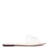 Dolce & Gabbana Dg Millennials Logo Leather Flat Slides In White