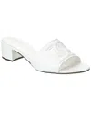 Dolce & Gabbana White Mules With Low Heel And Dg Millennials Detail In Smooth Leather Woman