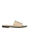 Dolce & Gabbana Dg Logo Calf Leather Slides In Nude