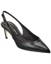 Dolce & Gabbana Dg Logo Leather Slingback Pump In Black