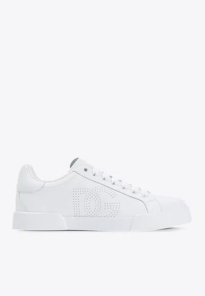 DOLCE & GABBANA DG LOGO LEATHER SNEAKERS