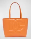 Dolce & Gabbana Dg Logo Leather Tote Bag In Arancio