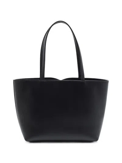 Pre-owned Dolce & Gabbana Dg Logo Leather Tote Bag In Black