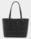 Dolce & Gabbana Dg Logo Leather Tote Bag In Nero