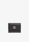 Dolce & Gabbana Dg Logo Leather Wallet In Black