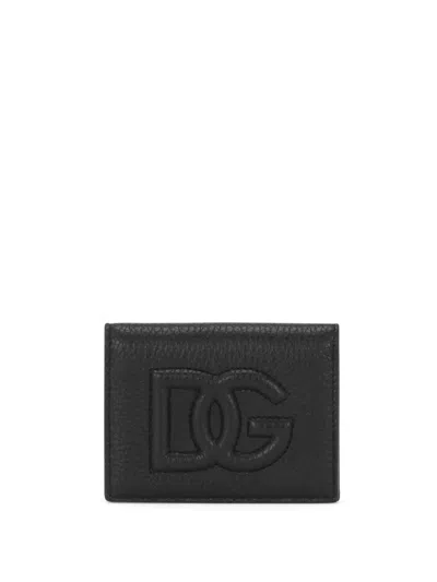 Dolce & Gabbana Logo Embossed Textured Finish Wallet In Black