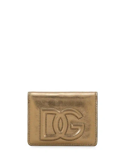 Dolce & Gabbana Embossed Logo Wallet In Neutrals