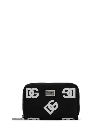 Dolce & Gabbana Logo-print Zipped Cardholder In Black