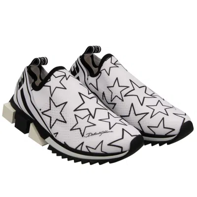 Pre-owned Dolce & Gabbana Dg Logo Low-top Logo Stars Shoes Sneaker Sorrento White Black