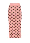 Dolce & Gabbana Pink Skirt With Pencil Design And All-over Printed Dg Logo In Viscose Blend Woman In Pink