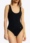 Dolce & Gabbana Dg Logo One-piece Swimsuit In Black