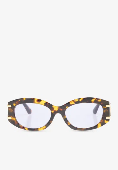 Dolce & Gabbana Dg Logo Oval Sunglasses In Blue