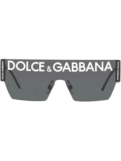 Dolce & Gabbana Dg Logo Oversized-frame Sunglasses In Black