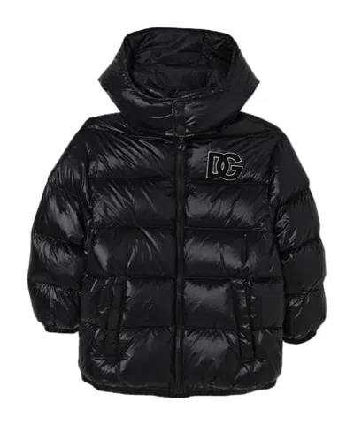 Dolce & Gabbana Dg-logo Padded Jacket In Black