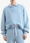 Dolce & Gabbana Dg Logo Patch Oversized Sweatshirt In Blue