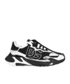 Dolce & Gabbana Panelled Leather Sneakers With Iconic Logo Patch In Black