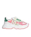Dolce & Gabbana Daymaster Sneakers In Nylon And Leather Color White And Pink In White