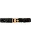 Dolce & Gabbana 40mm Interlocking Dg Elastic Belt In Nero
