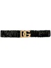Dolce & Gabbana 40mm Interlocking Dg Elastic Belt In Schwarz