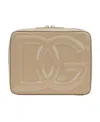 Dolce & Gabbana Medium Dg Logo Crossbody Bag In Patent Leather In Nude