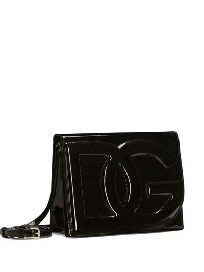 Dolce & Gabbana Dg Logo Patent Leather Cross Body Bag