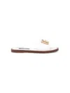 Dolce & Gabbana Dg-logo Patent Leather Slides In White
