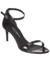 Dolce & Gabbana Leather Sandals Shiny Stiletto Heel In Black